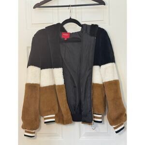Guess Faux Fur Colorblock Bomber Jacket – Women’s Medium